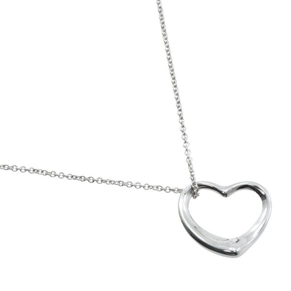 TIFFANY&Co. Open heart Necklace Elsa Peretti Silver925 heart 5.7g Women - Picture 1 of 10